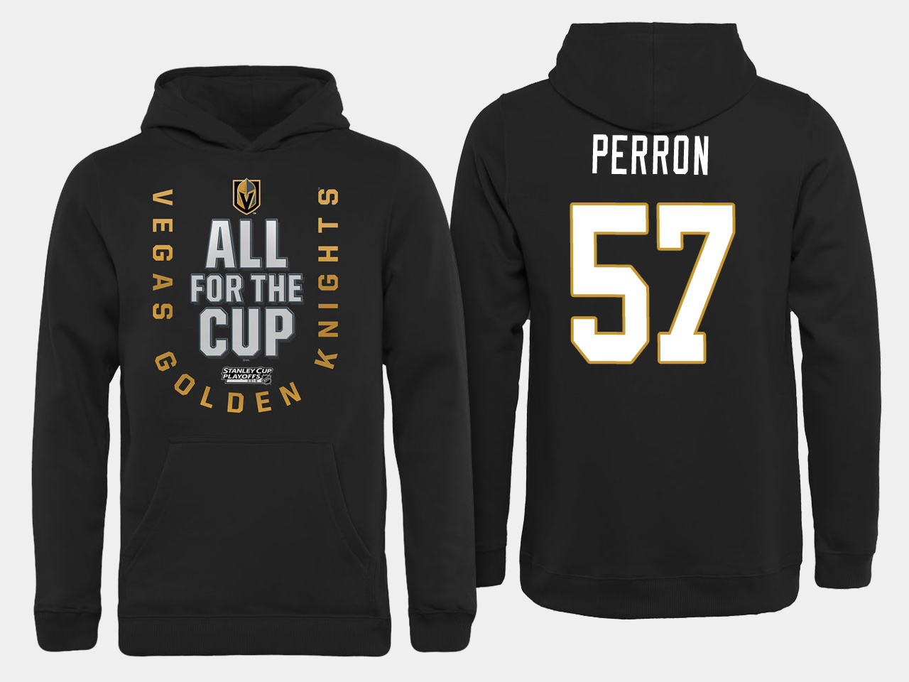 Men NHL Vegas Golden Knights 57 Perron All for the Cup hoodie